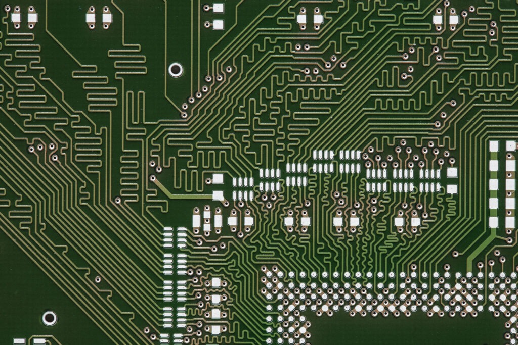 Printed circuit board with defined impedances (partial view)