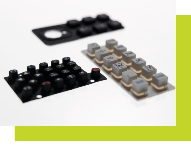 Silicone keyboards on printed circuit boards KSG